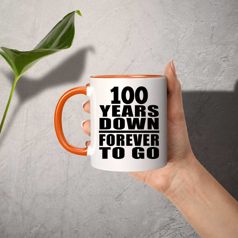 100th Anniversary 100 Years Down Forever to Go - 11oz Accent Mug Orange