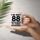 88th Birthday I'm Not 88 I'm 18 With 70 Years Experience - 11oz Accent Mug Pink