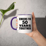 50th Anniversary Cheers To 50 Years Together - 11oz Accent Mug Purple