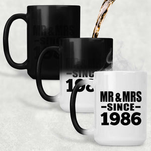 38th Anniversary Mr & Mrs Since 1986 - 15 Oz Color Changing Mug
