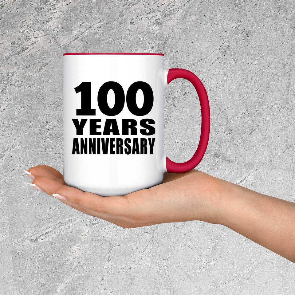 100th Anniversary 100 Years - 15oz Accent Mug Red