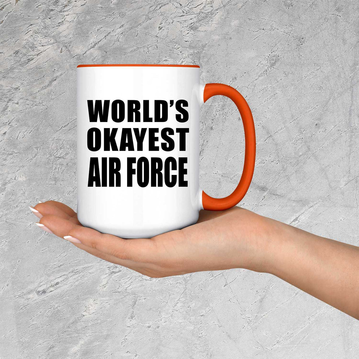 World's Okayest Air Force - 15oz Accent Mug Orange