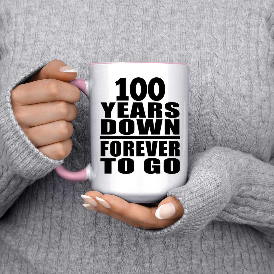 100th Anniversary 100 Years Down Forever to Go - 15oz Accent Mug Pink