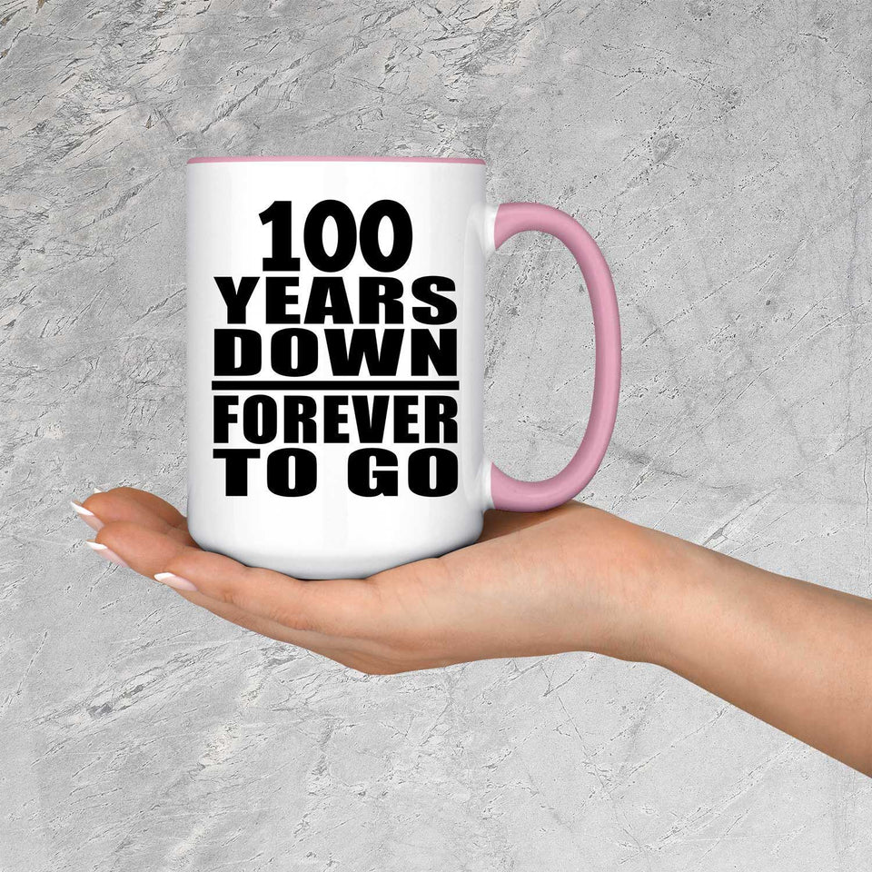 100th Anniversary 100 Years Down Forever to Go - 15oz Accent Mug Pink