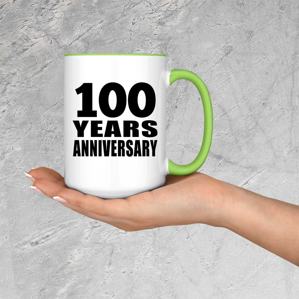 100th Anniversary 100 Years Anniversary - 15oz Accent Mug Green