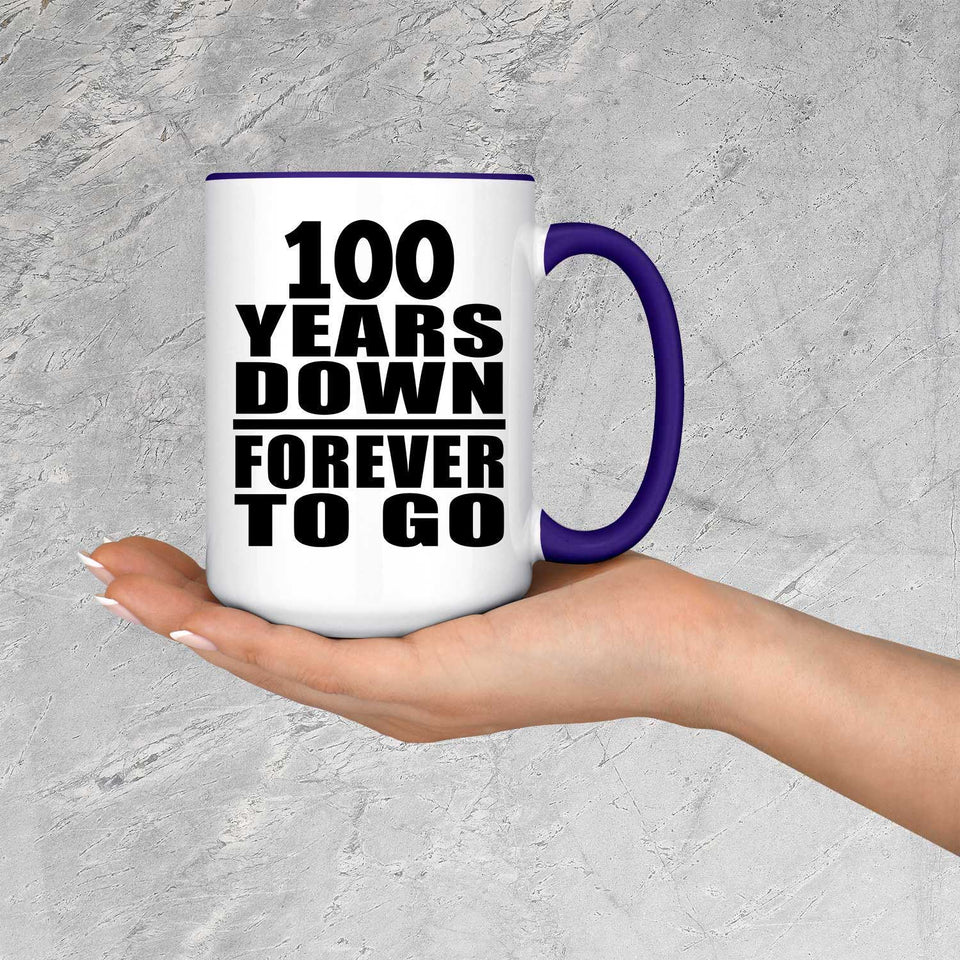 100th Anniversary 100 Years Down Forever to Go - 15oz Accent Mug Purple