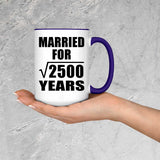 50th Anniversary Married For Square Root of 2500 Years - 15oz Accent Mug Purple