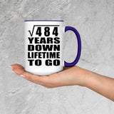 22nd Anniversary Square Root of 484 Years Lifetime To Go - 15oz Accent Mug Purple