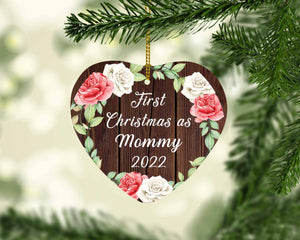 First Christmas As Mommy 2022 - Heart Ornament A