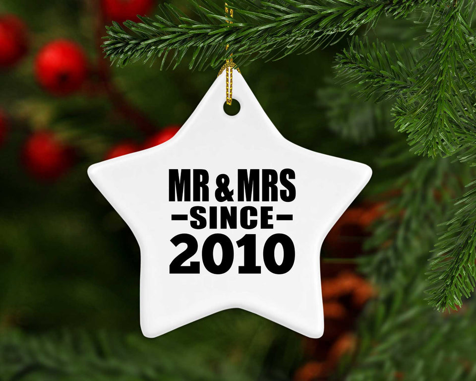 14th Anniversary Mr & Mrs Since 2010 - Star Ornament