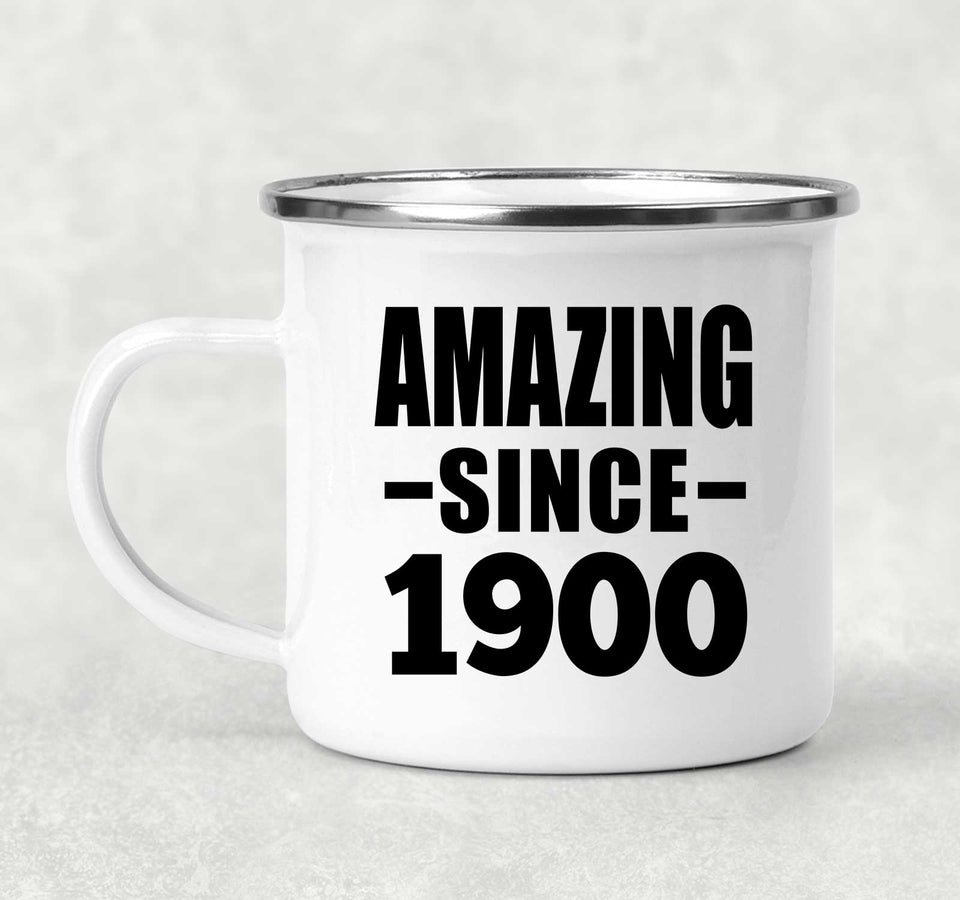 124th Birthday Amazing Since 1900 - 12oz Camping Mug