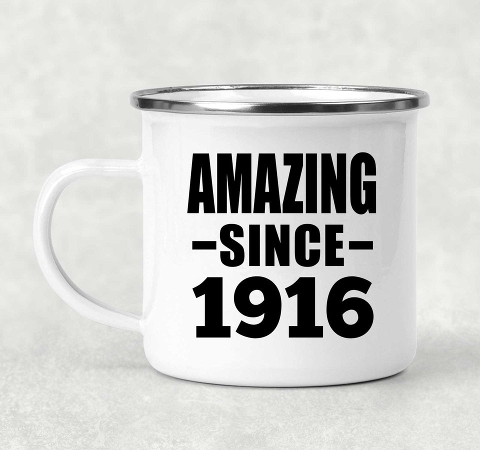108th Birthday Amazing Since 1916 - 12oz Camping Mug