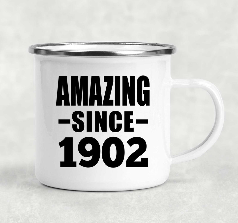 122nd Birthday Amazing Since 1902 - 12oz Camping Mug