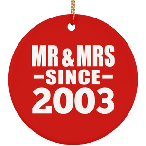 21st Anniversary Mr & Mrs Since 2003 - Circle Ornament