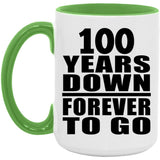 100th Anniversary 100 Years Down Forever to Go - 15oz Accent Mug Green