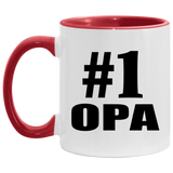 Number One #1 Opa - 11oz Accent Mug Red