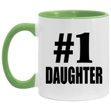 Number One #1 Daughter - 11oz Accent Mug Green