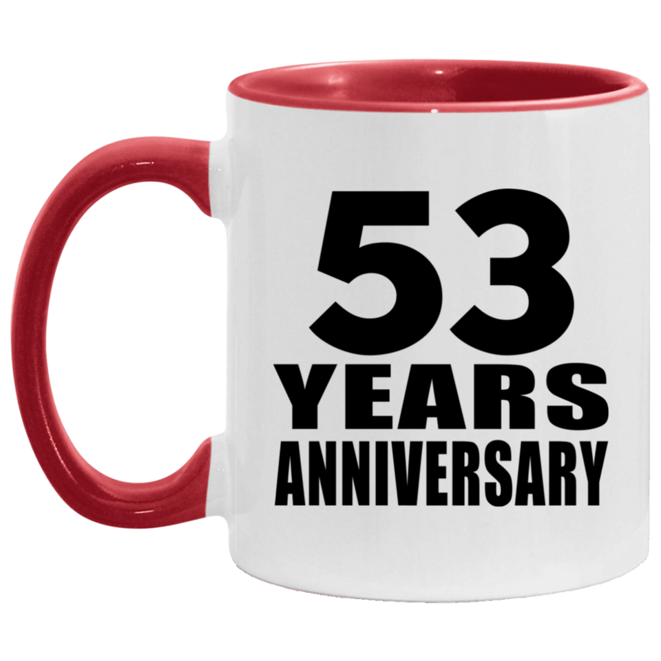 53rd Anniversary 53 Years - 11oz Accent Mug Red