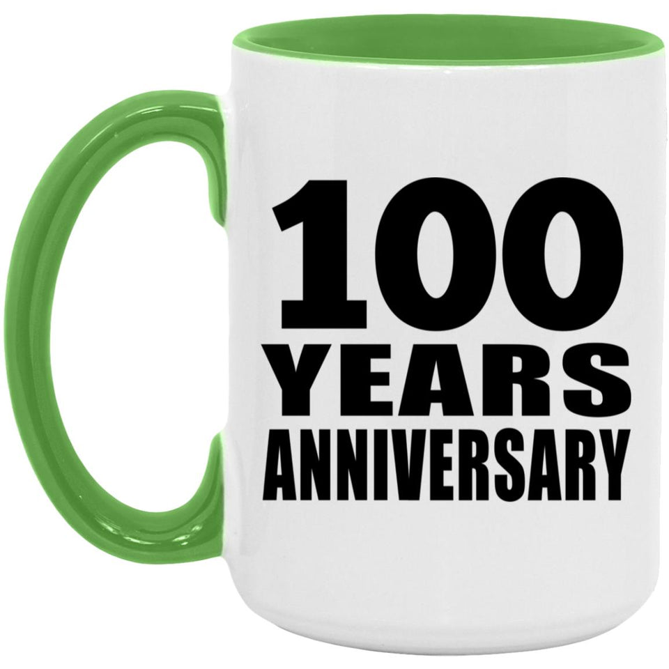 100th Anniversary 100 Years Anniversary - 15oz Accent Mug Green