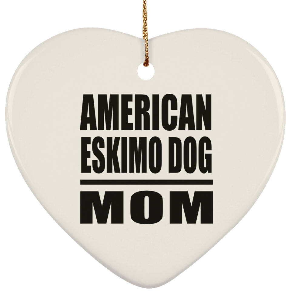 American Eskimo Dog Mom - Heart Ornament