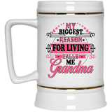 My Biggest Reason For Living Calls Me Grandma - Beer Stein