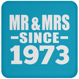 51st Anniversary Mr & Mrs Since 1973 - Drink Coaster