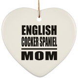 English Cocker Spaniel Mom - Heart Ornament