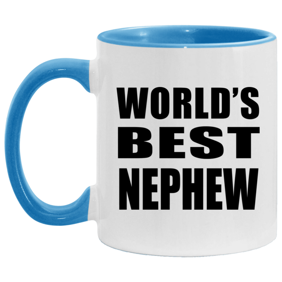 World's Best Nephew - 11oz Accent Mug Blue