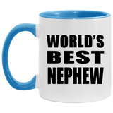 World's Best Nephew - 11oz Accent Mug Blue