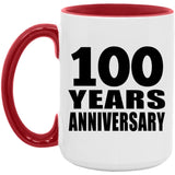 100th Anniversary 100 Years - 15oz Accent Mug Red