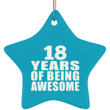 18th Birthday 18 Years Of Being Awesome - Star Ornament