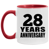 28th Anniversary 28 Years - 11oz Accent Mug Red