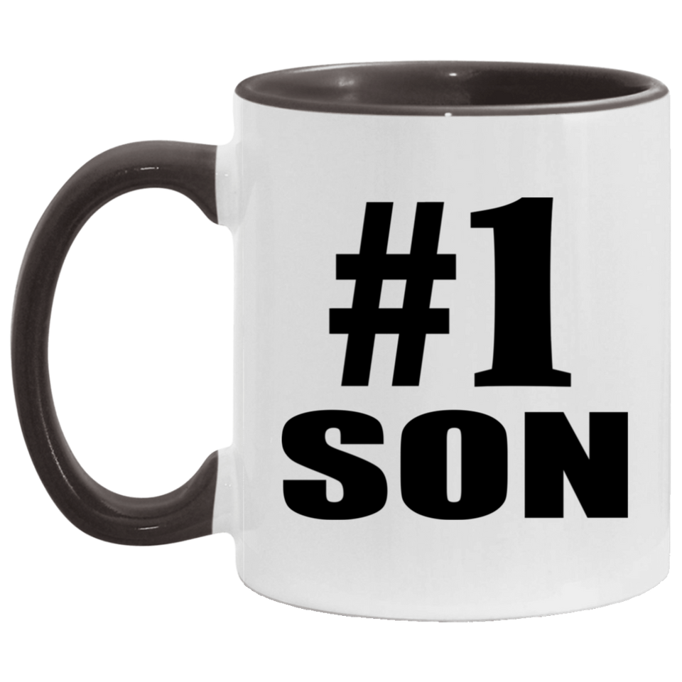 Number One #1 Son - 11oz Accent Mug Black