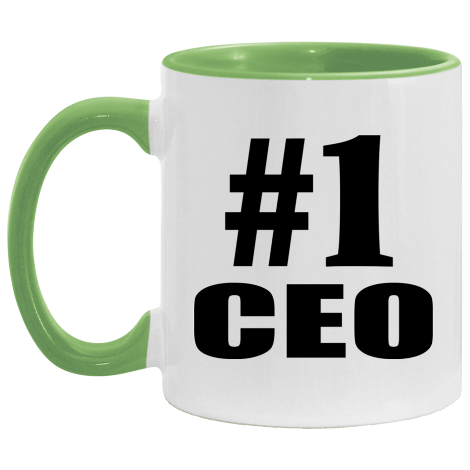 Number One #1 CEO - 11oz Accent Mug Green