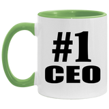 Number One #1 CEO - 11oz Accent Mug Green