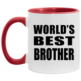 World's Best Brother - 11oz Accent Mug Red