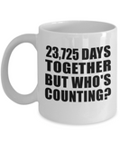 65th Anniversary 23,725 Days Together But Who's Counting - 11 Oz Coffee Mug