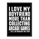 I Love My Boyfriend More Than Collecting Arcade Games ...He Bought Me This - Portrait Frame Photo Tile
