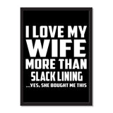 I Love My Wife More Than Slack Lining ...Yes, She Bought Me This - Portrait Frame Photo Tile