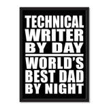 Technical Writer By Day World's Best Dad By Night - Portrait Frame Photo Tile