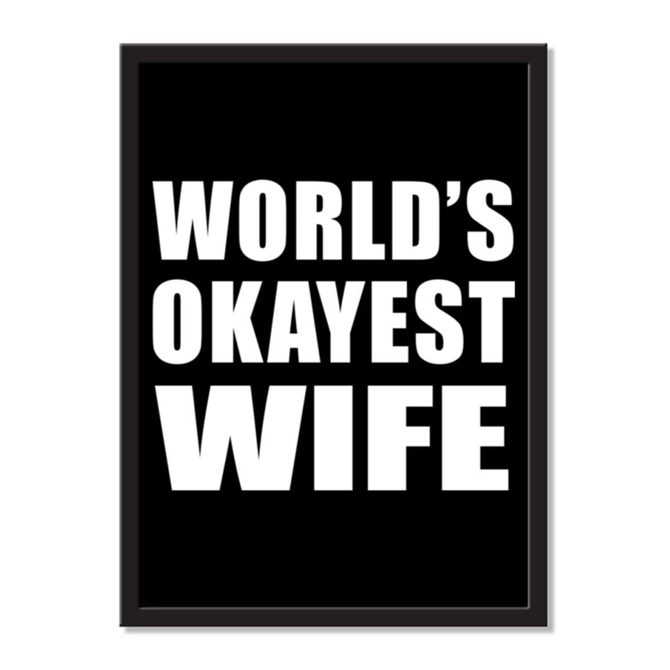 World's Okayest Wife - Portrait Frame Photo Tile