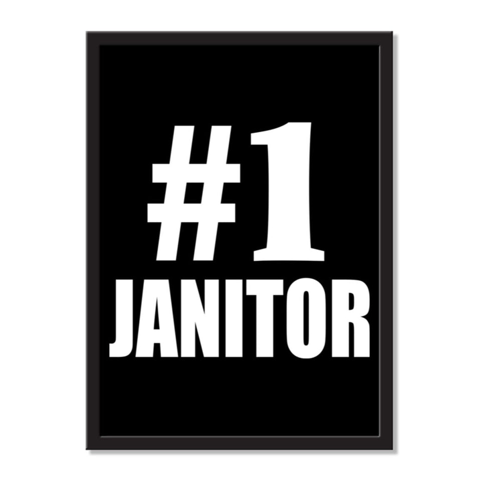 Number One #1 Janitor - Portrait Frame Photo Tile