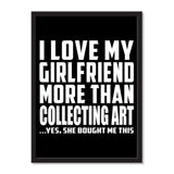 I Love My Girlfriend More Than Collecting Art ...She Bought Me This - Portrait Frame Photo Tile