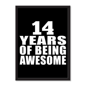 14 Years Of Being Awesome - Portrait Frame Photo Tile