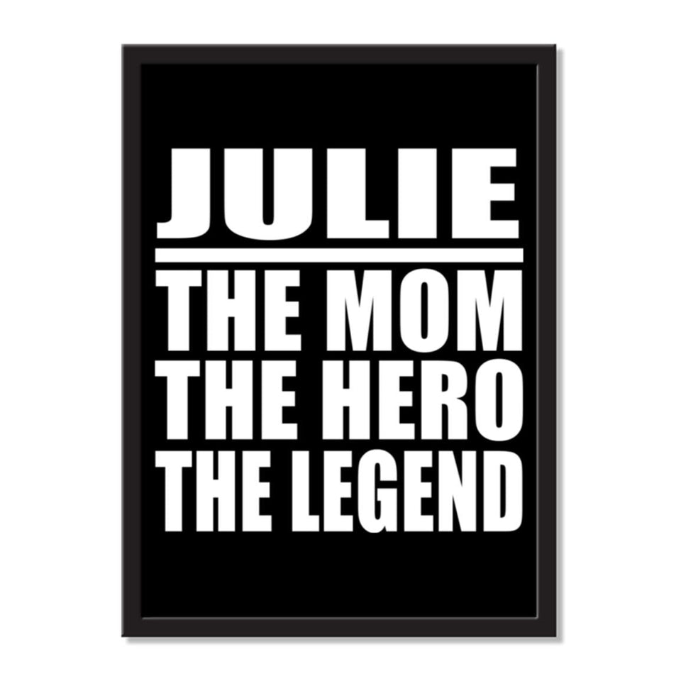 Julie The Mom The Hero The Legend - Portrait Frame Photo Tile