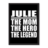 Julie The Mom The Hero The Legend - Portrait Frame Photo Tile