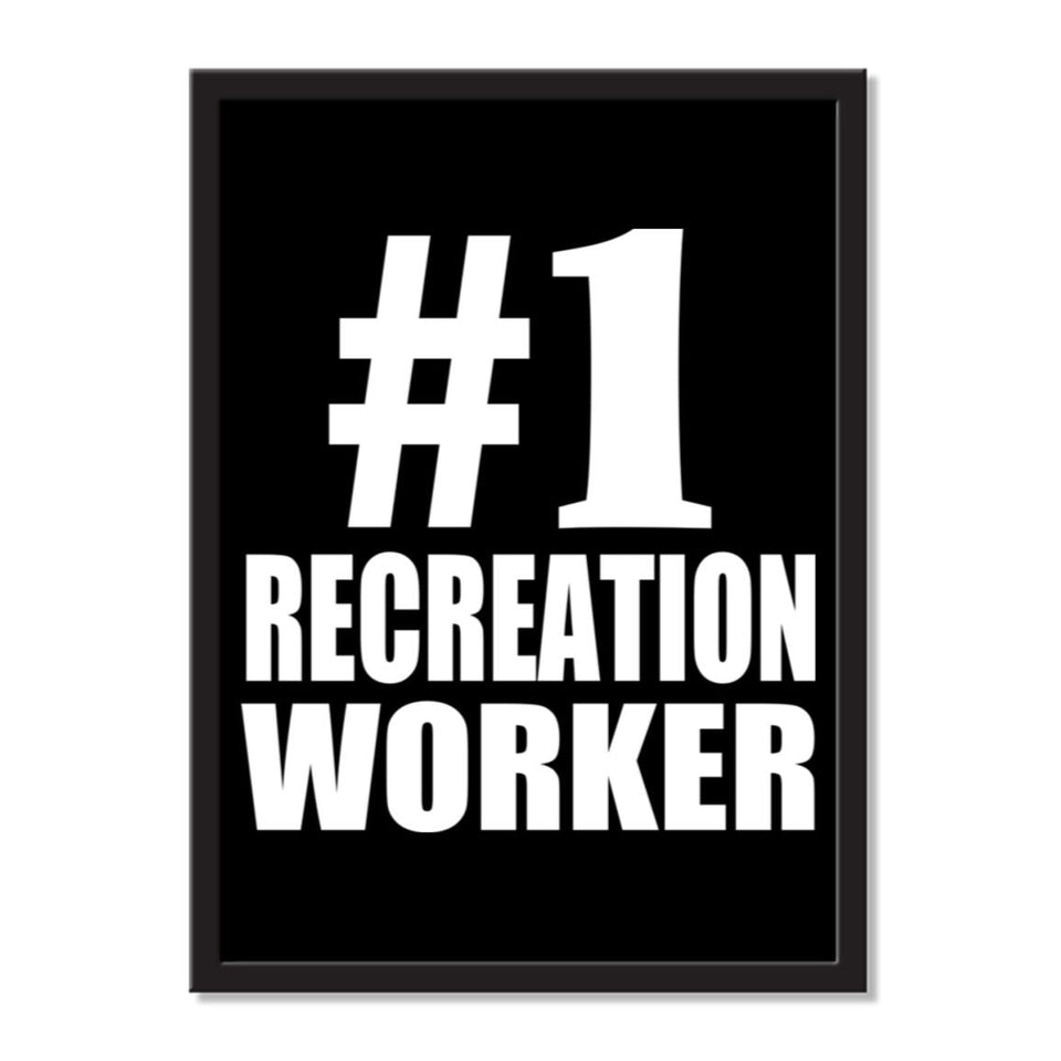 Number One #1 Recreation Worker - Portrait Frame Photo Tile