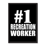 Number One #1 Recreation Worker - Portrait Frame Photo Tile