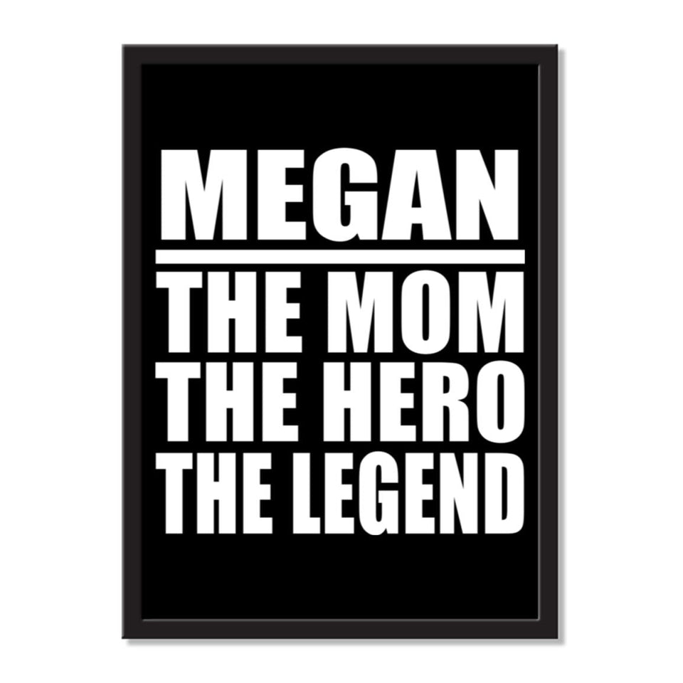 Megan The Mom The Hero The Legend - Portrait Frame Photo Tile