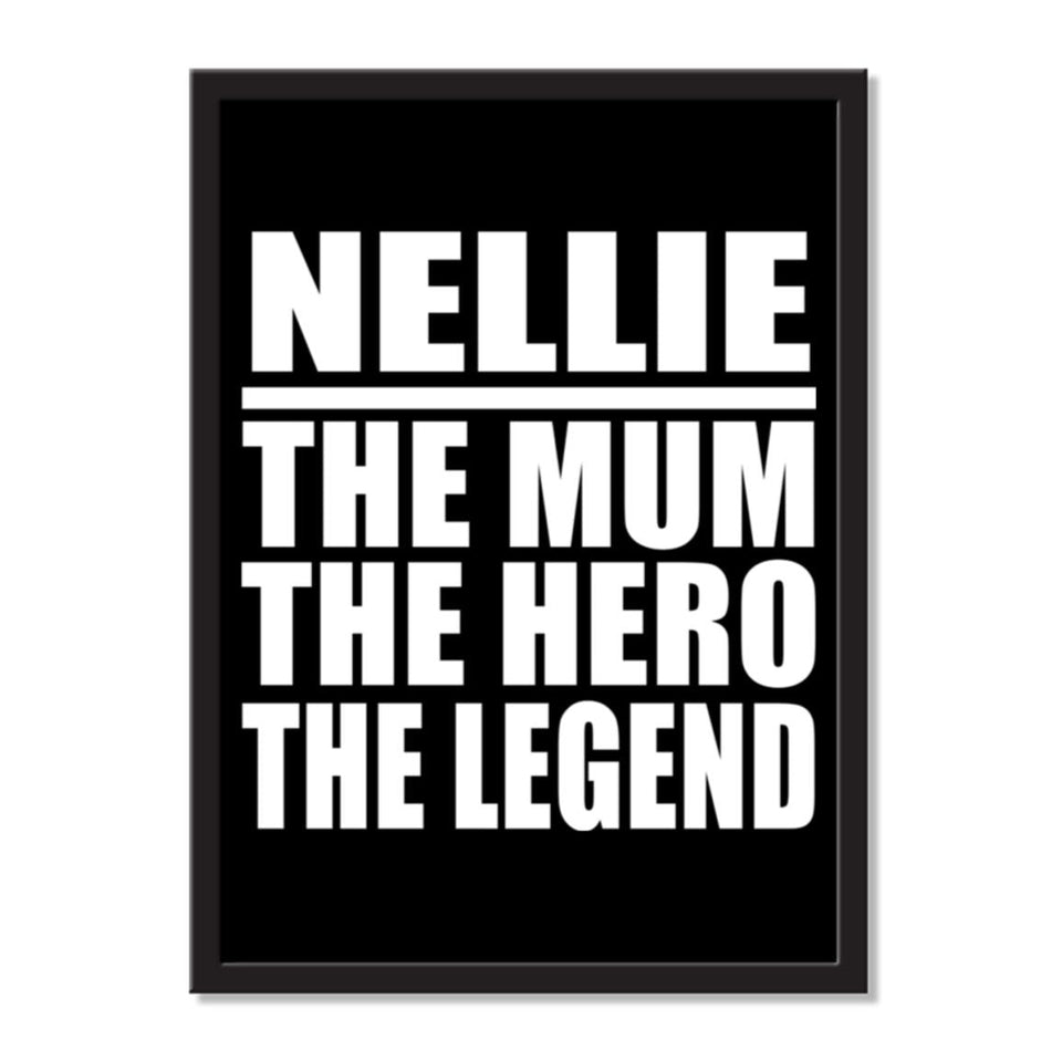 Nellie The Mum The Hero The Legend - Portrait Frame Photo Tile